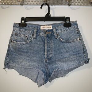 Denim Forum Light Blue Cutoff Denim Shorts